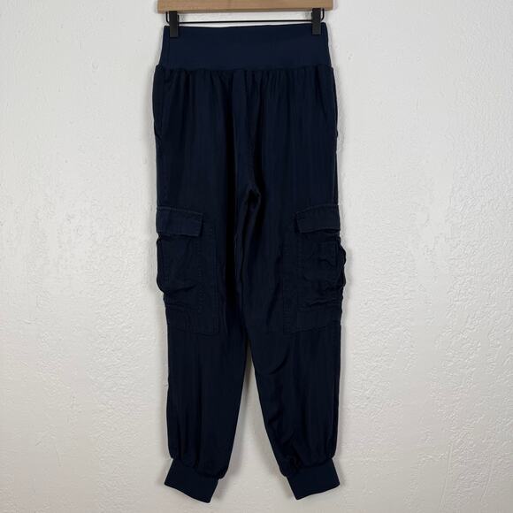 Cinq A Sept Giles Pant Cargo Satin Jogger in Lapis Size Small - Picture 4 of 6